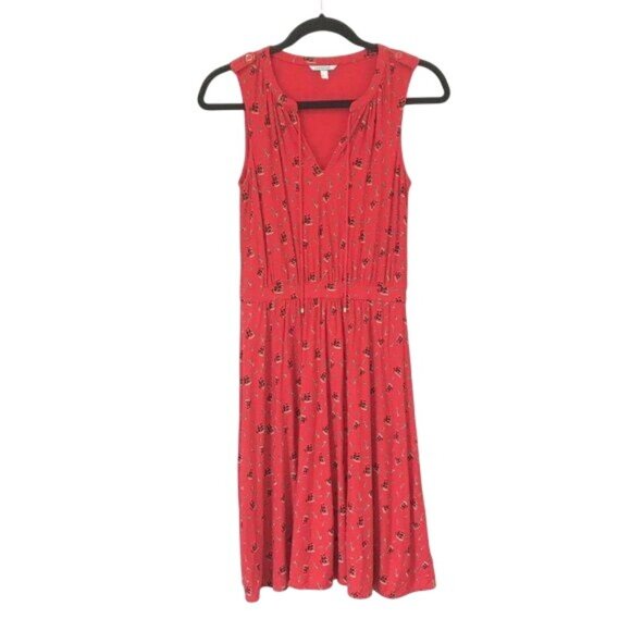 Anthropologie Leifnotes Red Nautical Anchor Print Sleeveless Short Dress Size XS - Picture 4 of 12